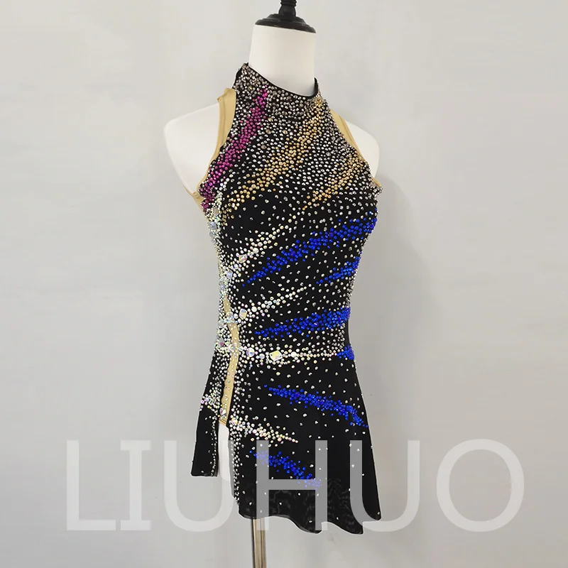 LIUHUO Ice Figure Skating Dress Girls Women Teens Stretchy Spandex Competition Wholesale