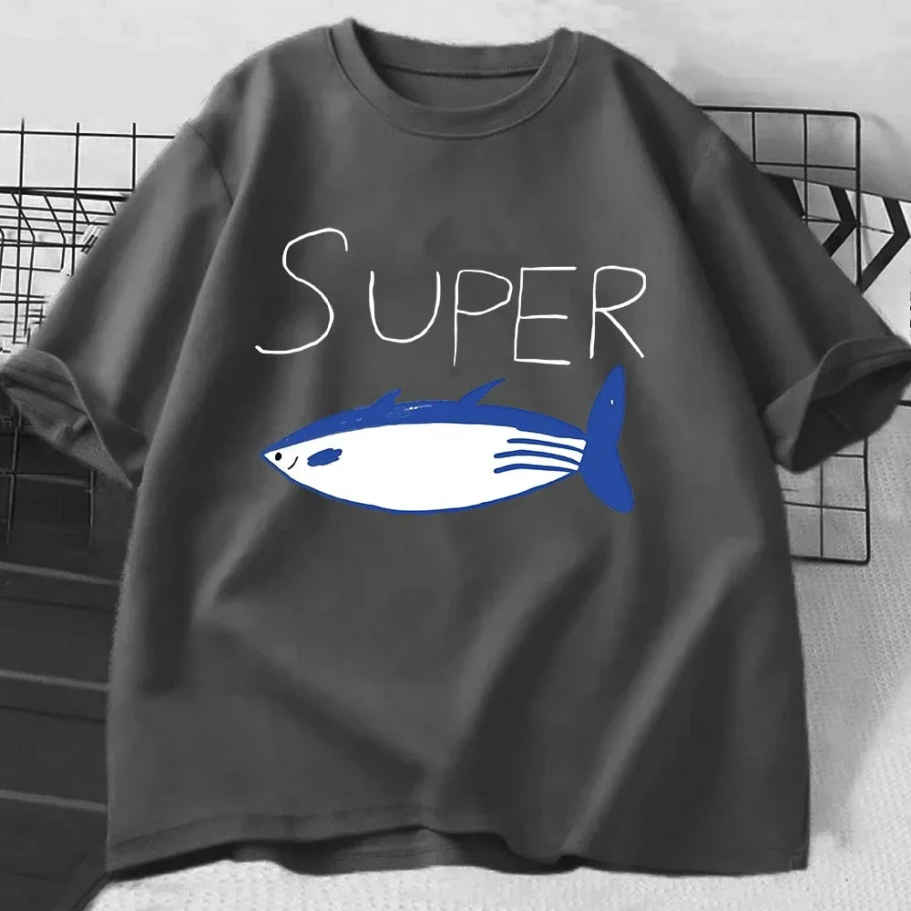 2026 Sommer Hot Sale Super Thunfisch T-Shirts Mode Vintage Kurzarm Herren Damen Kleidung Lässige Oversized Oberteile Lustige T-Shirts – Detail 8
