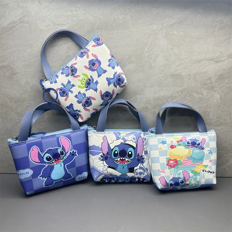 Disney Stitch Animation Peripheral Mini Coin Purse Daily Outing Portable Lovely Cartoon Stitch Key Headphones Storage Package