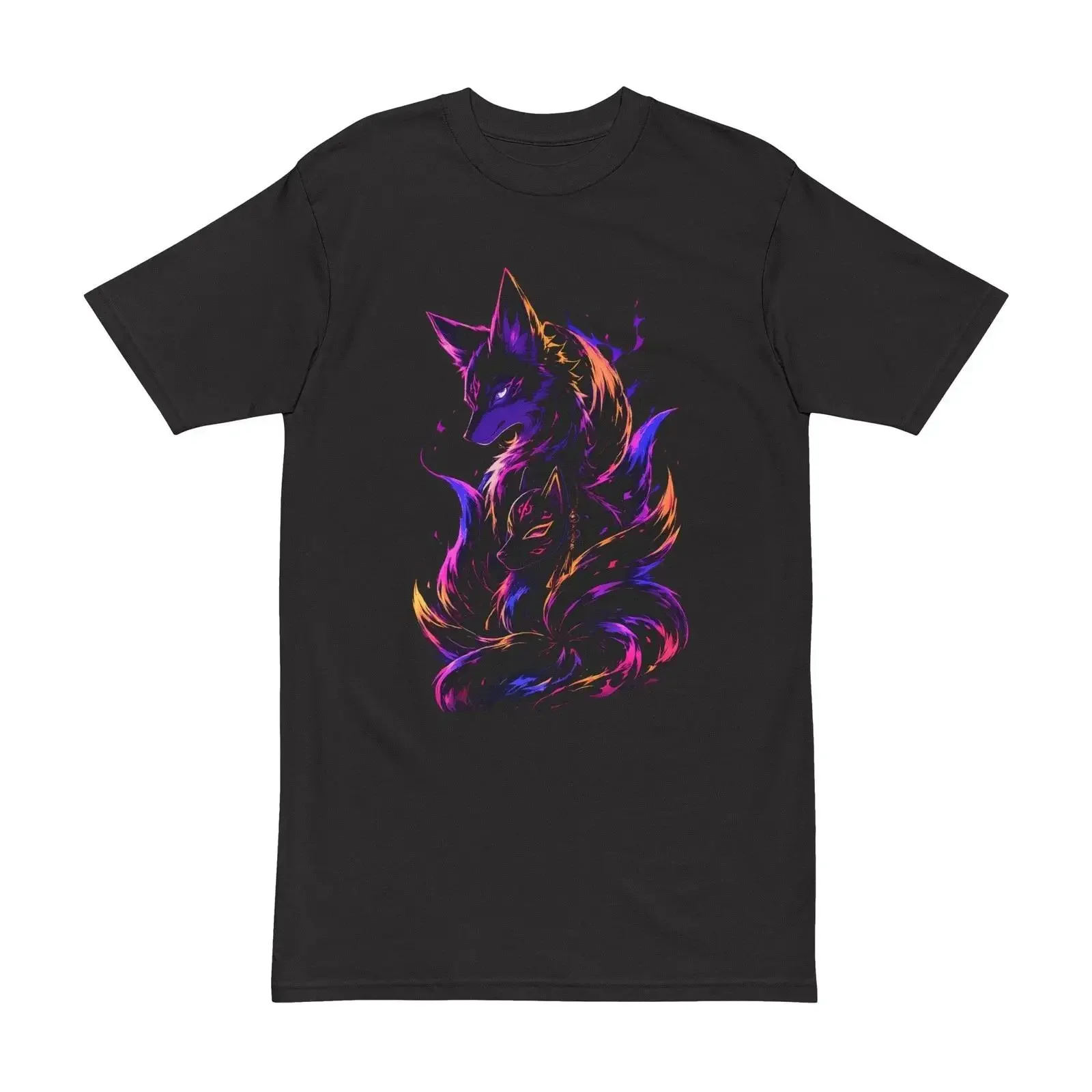 Neon Kitsune Heavyweight T-Shirt Bild 1 von 3 Vintage-Waschung leicht lässig bequem Designerkleidung Mode Unisex