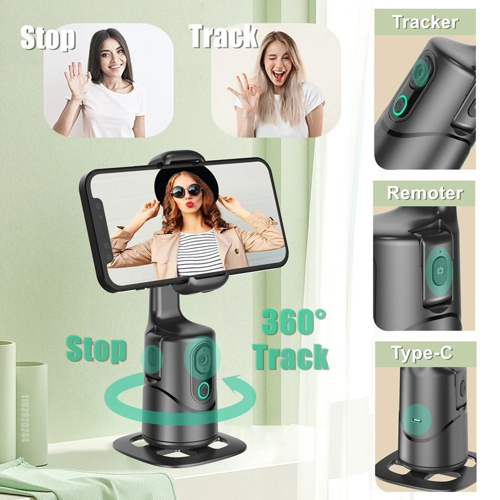 Remote Control Auto Face Tracking Gimbal Stabilizer 360°Degree Panorama Selfie Stick Tripod for Mobile Video Smartphone Holder