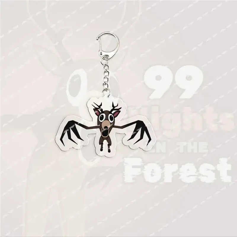 لعبة أكريليك 99 ليالي في الغابة سلاسل المفاتيح لعبة ساخنة 99 ليلة في الغابة الغزلان البومة كيرينغ قلادة اكسسوارات الألعاب هدية #6