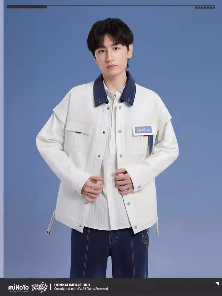 

[Genuine] Anime Game Honkai Impact 3rd Cosplay Li Sushang Jade Knight Theme Series Patchwork Jacket Couple Tops