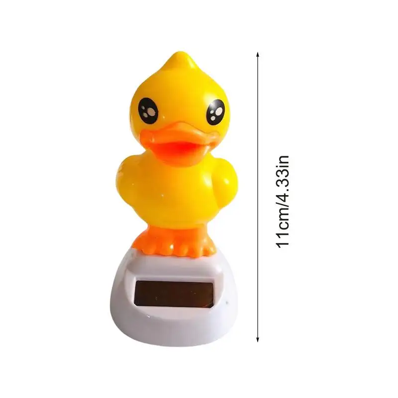 Pato amarelo painel do carro decoração solar pato amarelo adorável estatuetas animais brinquedo traço boneca para paisagem acessórios jardim