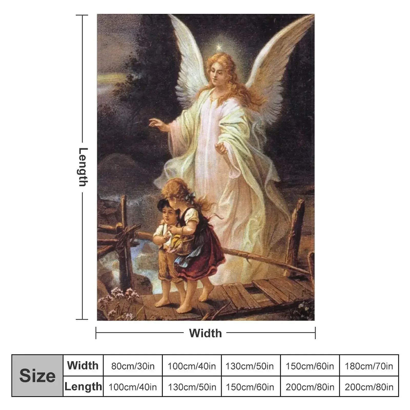 guardian angel Throw Blanket Heavy Soft Retros Shaggy Flannel for sofa Blankets