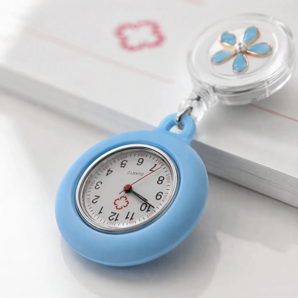 Retractable Badge Reel Retractable Nurse Watch Decorative Pendant Practical Retractable Pocket Watch Anti-Lost Nurse Watch Staff