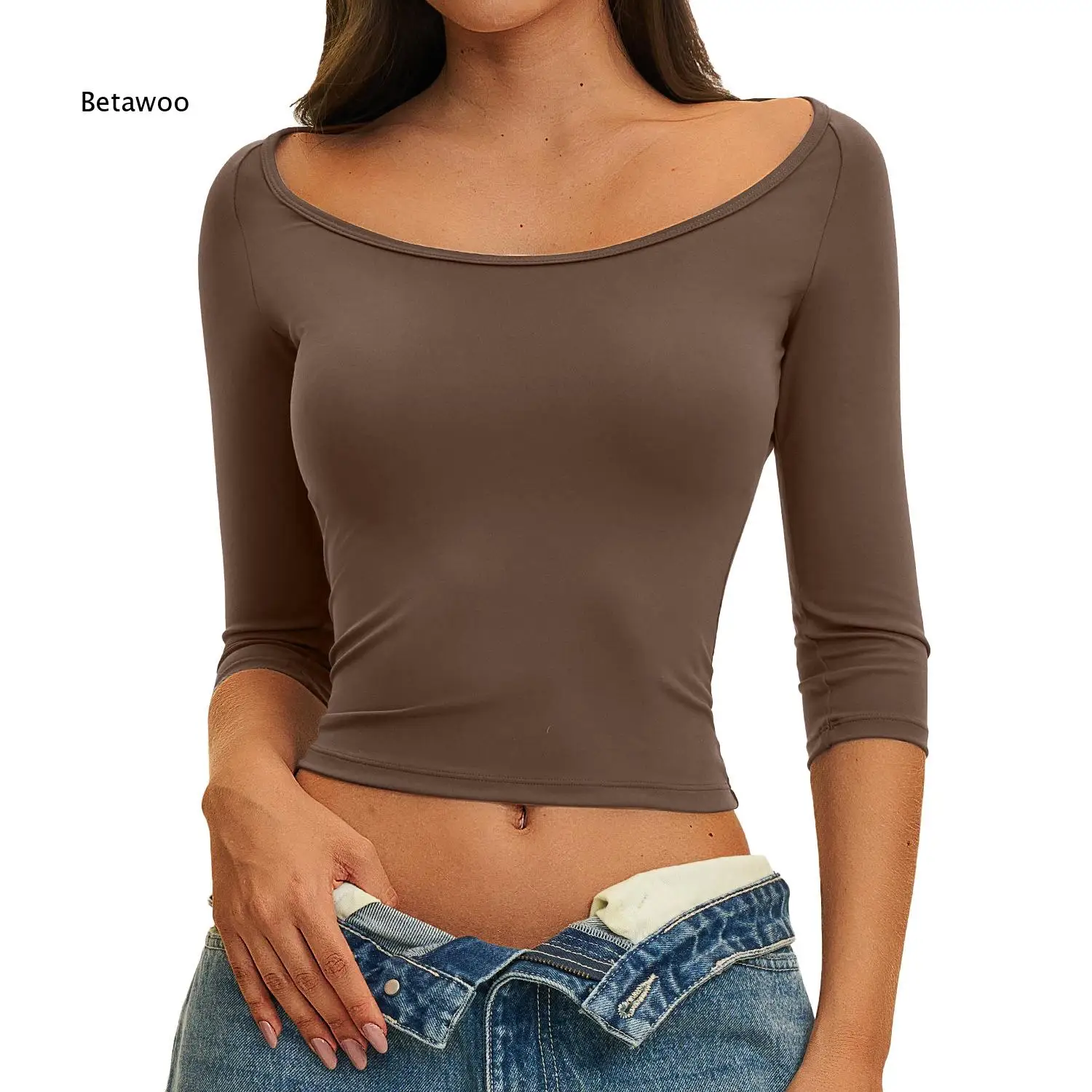 Women Brushed Yoga Top Slim Fit Long Sleeve Workout Shirt For Pilates Running And Daily Fitness Soft Stretchy Fabric Activewear