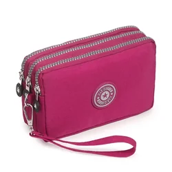 Nuovi portafogli da donna portatili custodia per telefono moda tre cerniere Mini borsa grande capacità portafoglio da donna borsa per il trucco borsa portamonete