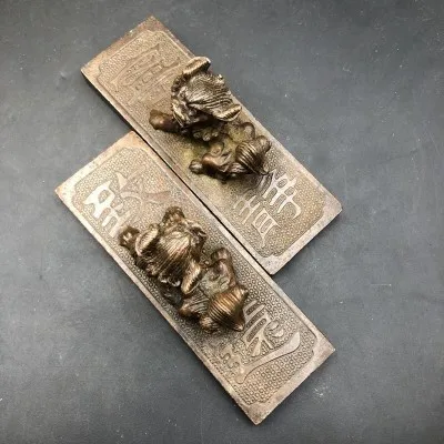 

Favorite medium ruler, four treasures of the study, tranquility Zhiyuan pair of lion ruler ornaments