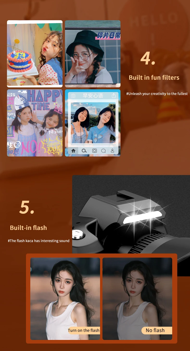 كاميرا صور وفيديو صغيرة عتيقة معالجة عبر الحدود بتصميم مدمج بدقة 1080 بكسل وكاميرا فلاش بدون مرآة