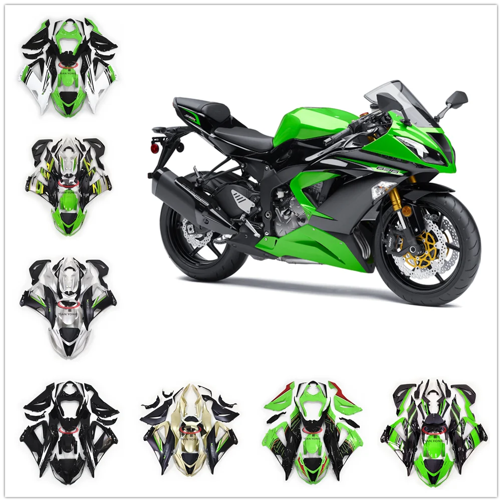 Bright green black white Bodywork Cowling Motorcycle Full Fairing Kit For ZX6R 2013 2014 2015 2016 2017 2018 ZX 6R 636 view 5