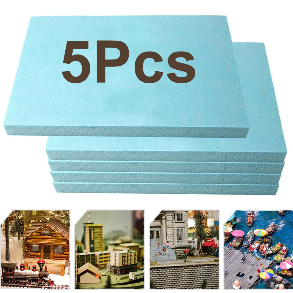 5Pcs Foam Bricks DIY Model Material Diorama Base Foam Slab Foam Board Sheet Modelling Building Kits Handmade Crafts 30x10x5cm