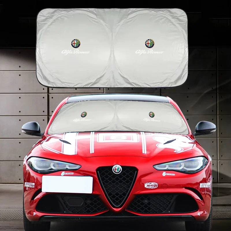 

Car Windshield Sun Shade Visor UV Protection Shield For Alfa Romeo Giulia Stelvio Giulietta 156 159 147 Mito Tonale Brera Disco