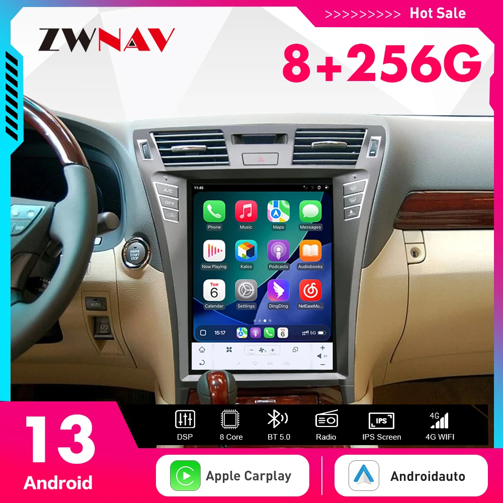 12.1 Android Vertical For Lexus LS460 LS600h 2006-2012 Car Radio Multimedia Player Auto GPS Navigation Head Unit Stereo Carplay