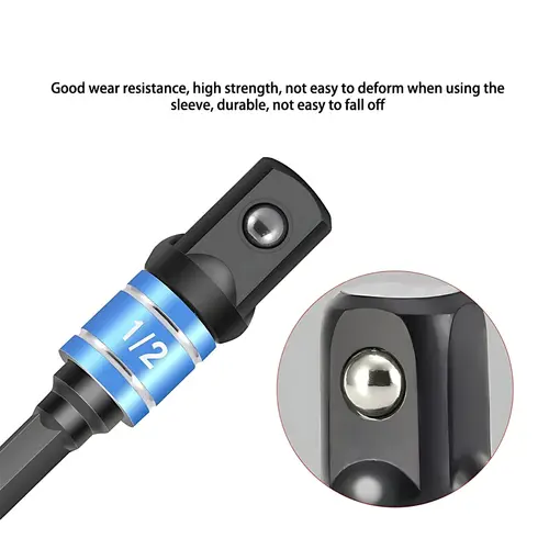 3pcs Impact Driver Socket Extension Adapter Extended Converter Power Drill Hex To High Speed Nut Male Square Wrench 1/4 3/8 1/2 - Image 3