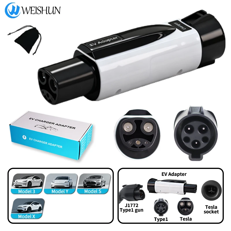 

Type1 TO TPC Car Charger Adapter for Type1 to NACS EV Charger 16A 32A Electric Vehicle Charging Connector