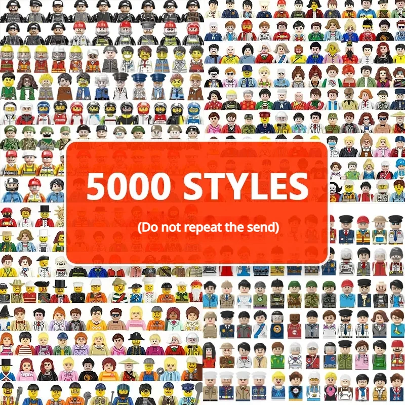 

Norepeat Children's Building Blocks Brick Toys Randomly Assembled City Mini Characters, 2 To 20 Pieces, Workers Police Soldiers