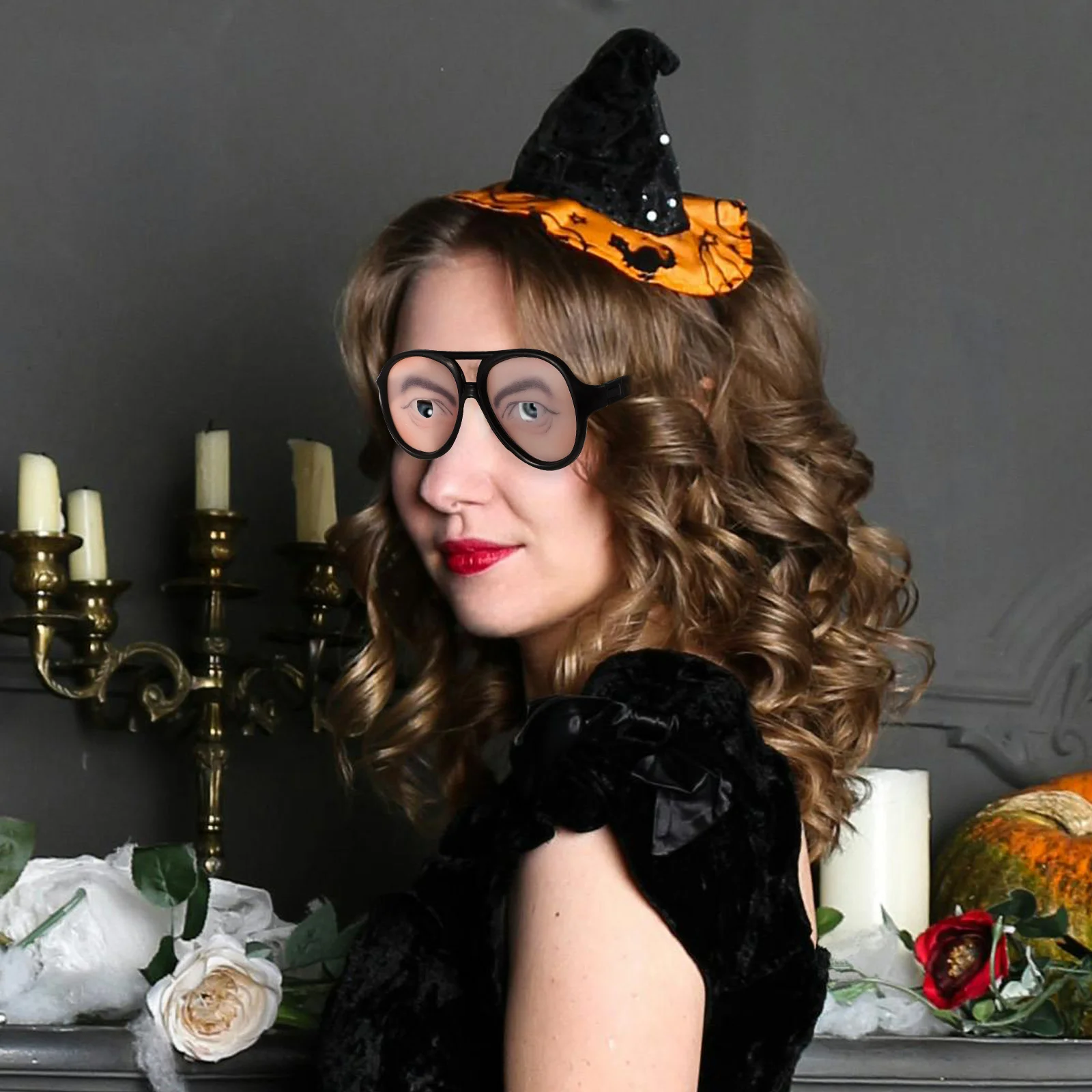 

8 Pcs Funny Glasses Dress up Adults Eyeglasses Cartoon Party Eyewear Halloween Prank Props Lightweight Plastic Cool Colors