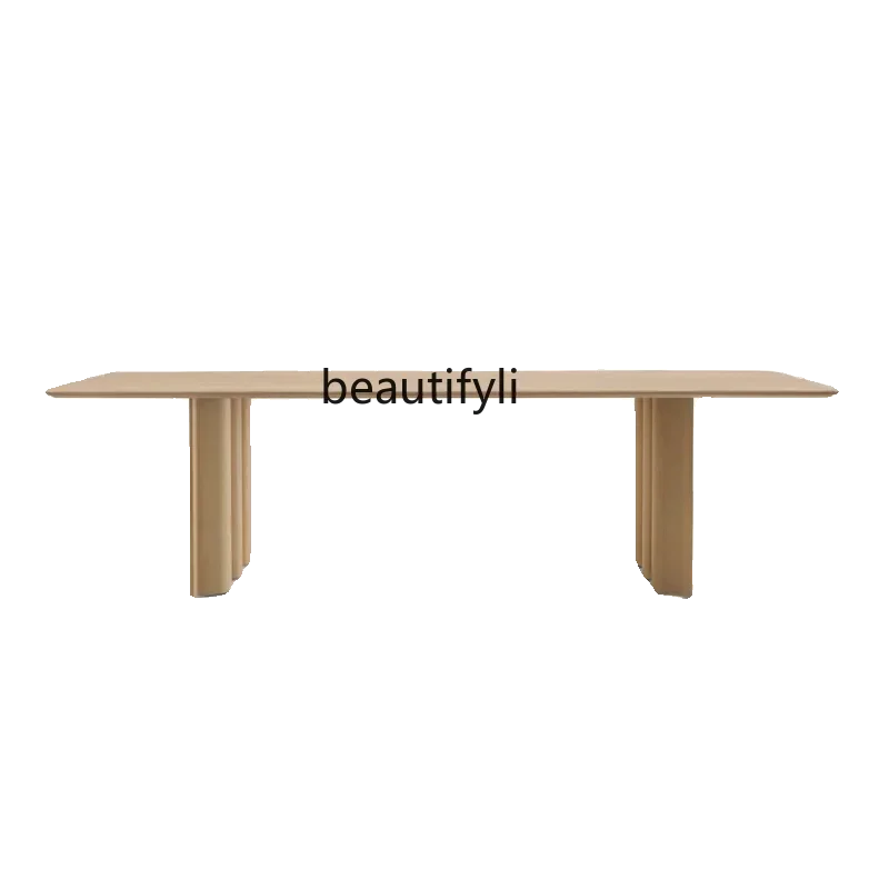 178Medieval style long table modern simple solid wood dining table log style home dining table designer rectangle