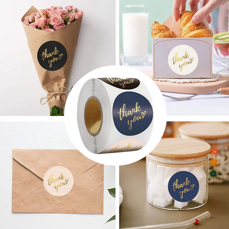 Thank You Stickers for Business Small Kid Packaging Sticker New Rolling Pack Stickers Lables Children's Stickers Roll TZ307