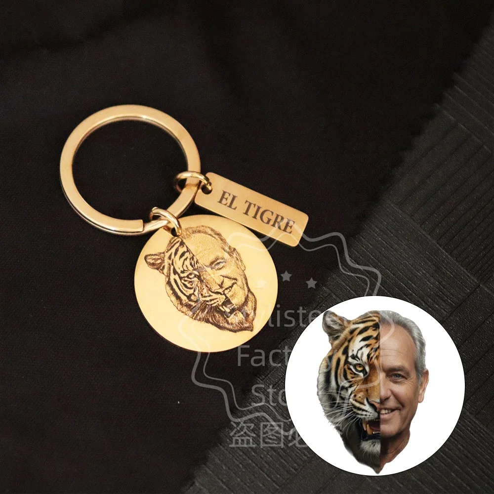 

Брелок с фотографией на заказ, персонализированный портретный брелок из нержавеющей стали с лазерной гравировкой, уникальный подарок на день матери, семейные украшения