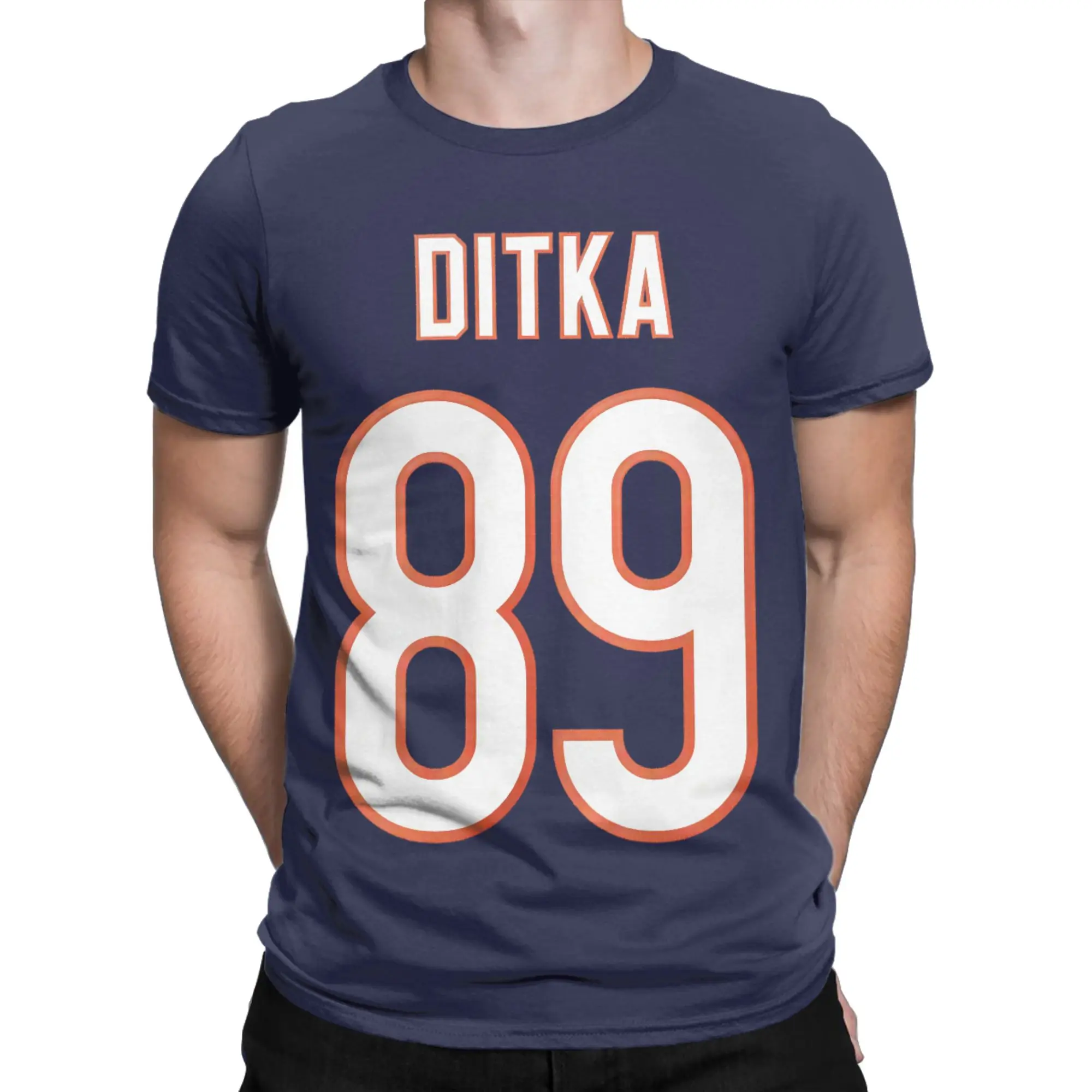 Men Women's Mike Ditka 89 Rugby Football T Shirt  Cotton Tops Novelty Short Sleeve Crewneck Tees Plus Size T-Shirt