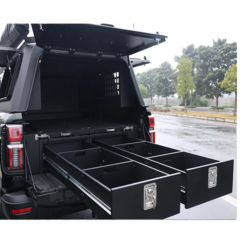 Custom Pickup Truck Bed Drawer Slide out Tray with Lock for Full Size And mid Size Pickups - Storage Accessory