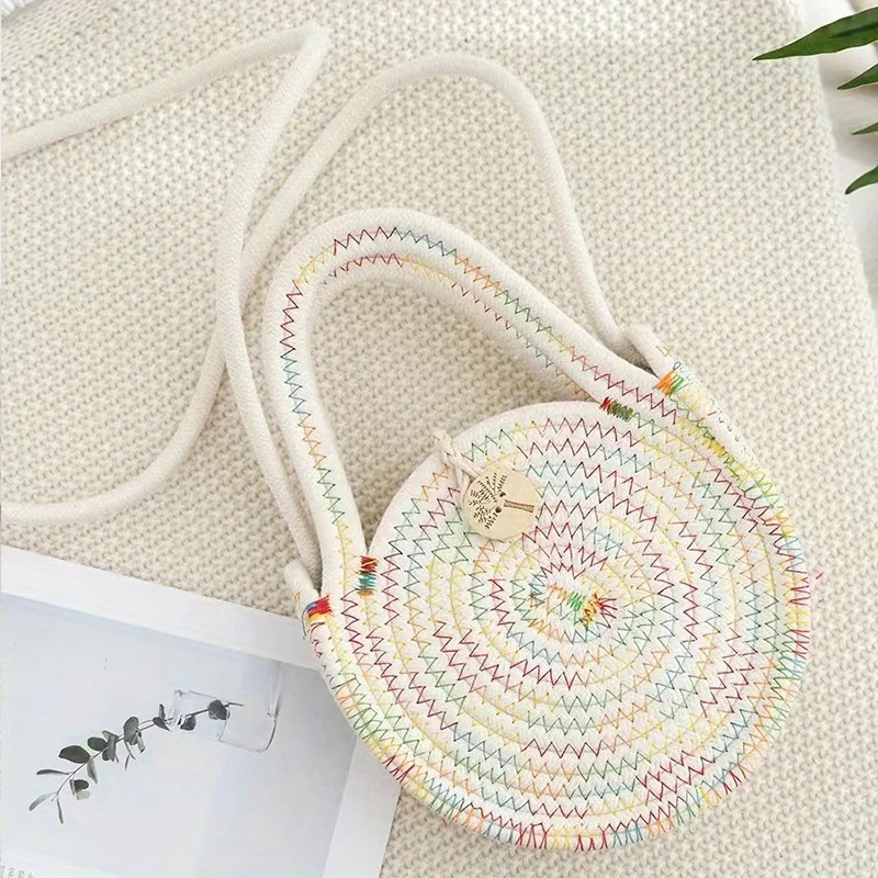 Rope Woven , Womens Creative Solid Color Straw Bags, Vacation Shoulder Crossbody Tote Bags Large tote bags for women Coin purse