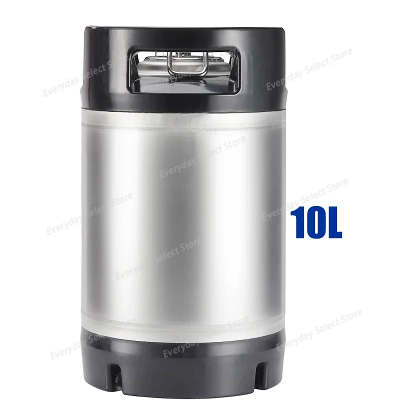 10L / 2.5Gallon Stainless‑Steel Ball‑Lock Corny‑Keg, Home‑Brewing Vessel with Rubber Handle for Beer & Soda Dispensing