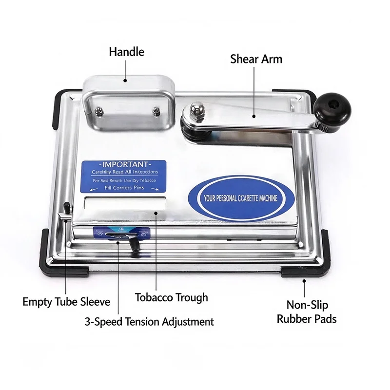 Manual Cigarette Rolling Machine 8mm Empty Cigarette Tube Filling Injector Household Tobacco Roller