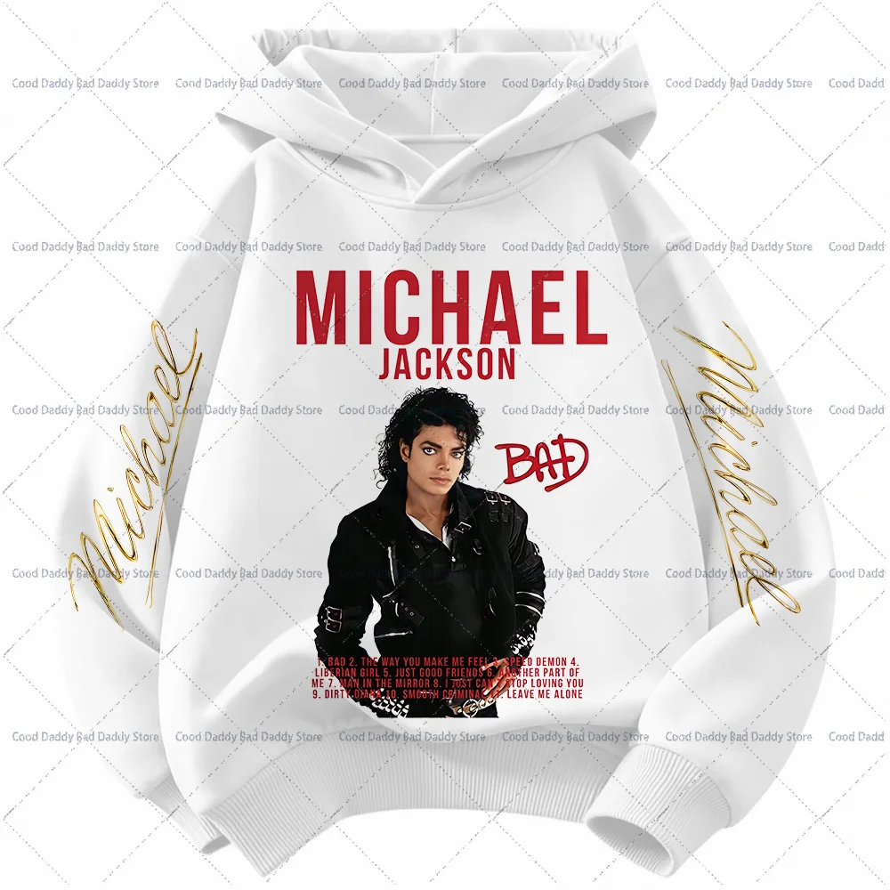 Kinder Langarm-Oberteile Herbstkleidung King of Pop MJ Lässige Hoodies Michael Jackson Mode Kapuzenpullover Geburtstagsgeschenke – Detail 1