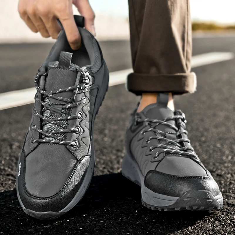 Zapatos de senderismo para hombre, zapatillas de escalada al aire libre, calzado deportivo de alta calidad con cordones para caza, Camping táctico, senderismo, turismo, 47