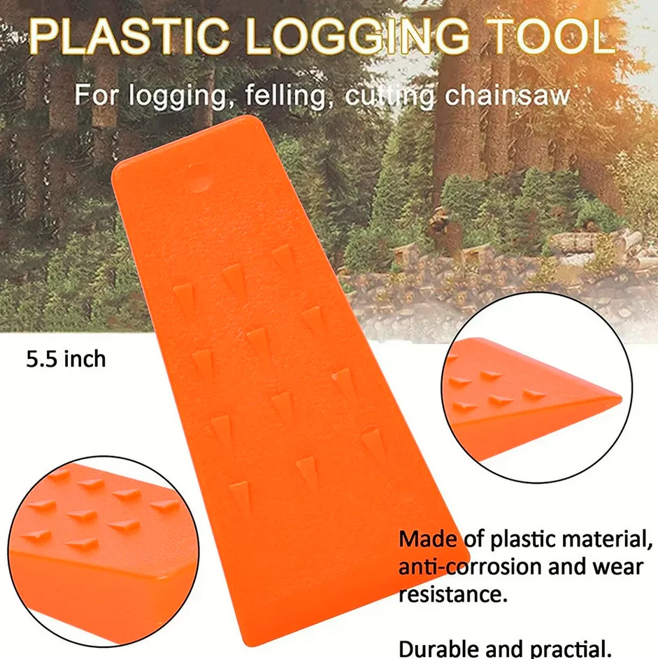 Orange/Blue/Yellow Portable Plastic Felling Wedge with Spikes Durable Chock for Tree Cutting Woodworking Tool Workmanship Chisel