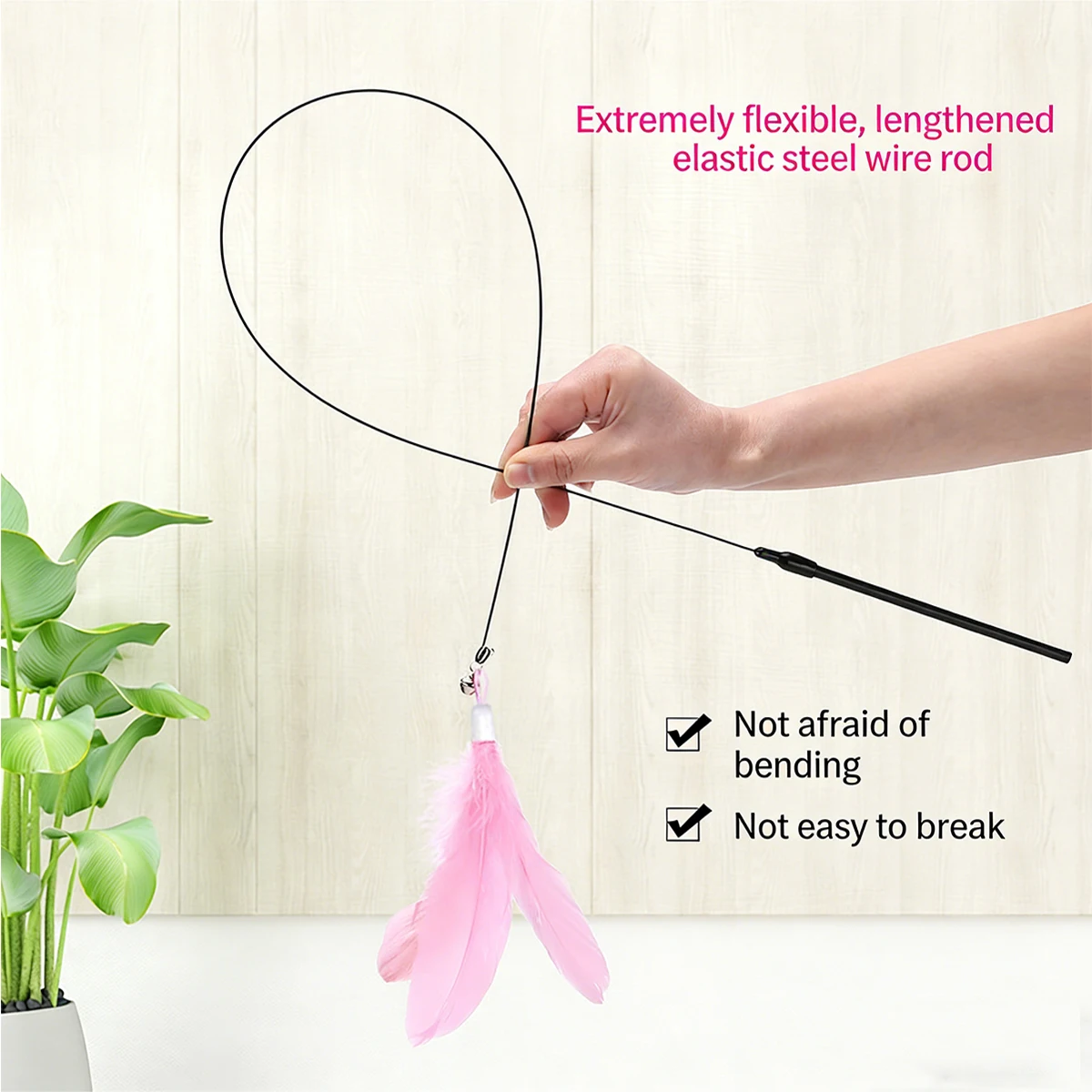 1 PC Cat Toys Feather Bells Kitty Teaser  Strong Suction Cups Stimulate The Natural Instincts Of Pets Interactive Accessories