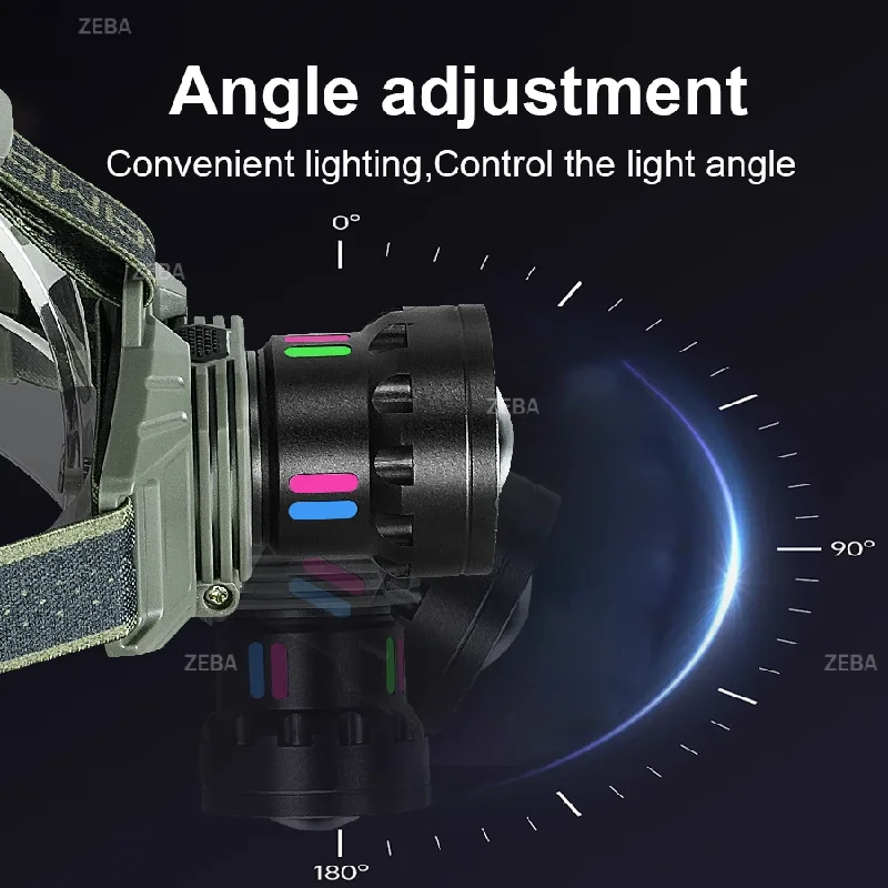 2026 NEW 10000000LM Powerful LED Headlight USB Rechargeable Head Lamp Waterproof Telescopic Zoom Super Bright Head Torch Fishing