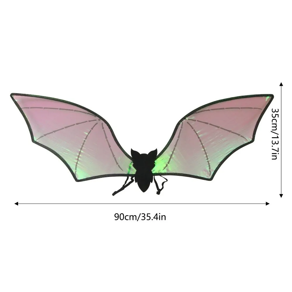 Temperamento grande asa de morcego cosplay adereços organza cosplay asa brilho dança mostrar trajes cosplay crianças