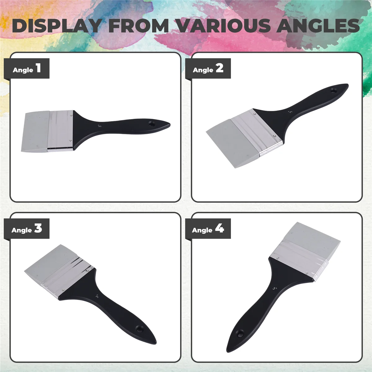 

A06K Silicone Color Shaper Brush Wide Firm Flat Silicone Paint Brush Flexible Acrylic and Water Based Painting Tool, 3 Inches