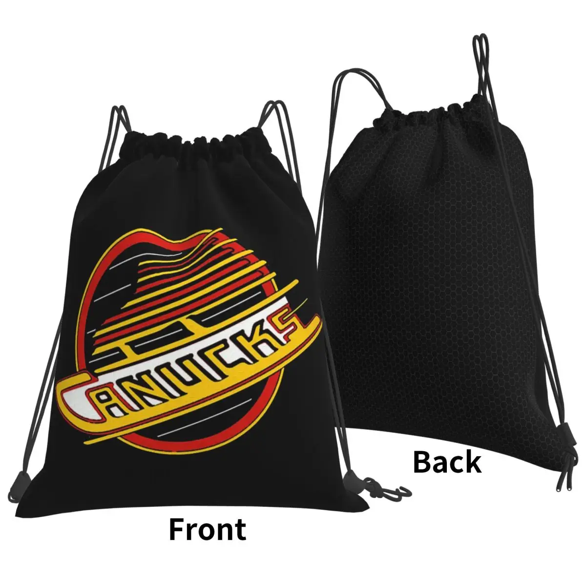 Vancouver Hockey Canucks Skate Backpacks Fashion Drawstring Bundle Pocket Sports Bag Book Bags for Man Woman School