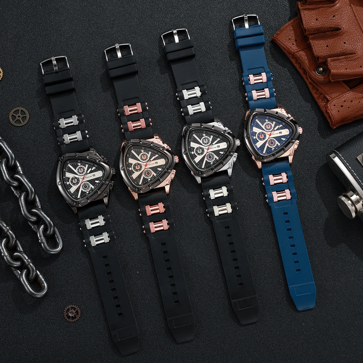 1/4PCS Fashion Silicone Strap Men Sports Watches Casual Arabic Dial Man Wristwatch With Calendar Reloj Hombre(Without Box) image 5