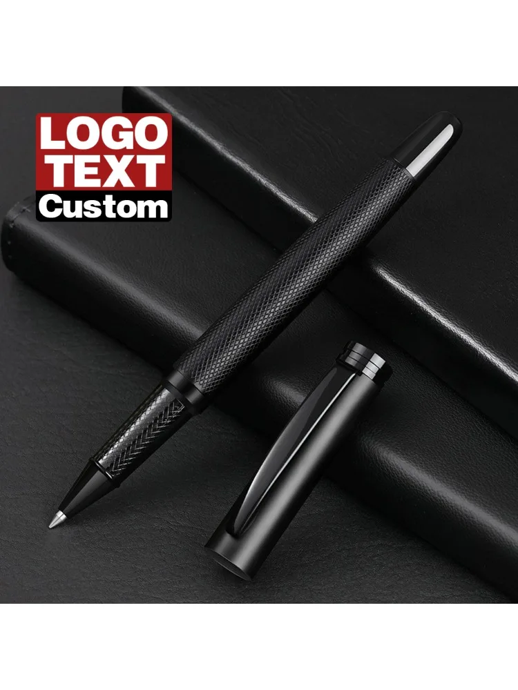 Nowe czarne luksusowe metalowe długopisy do biura, długopisy kulkowe do pisania, długopisy rollerball do podpisu, personalizowane logo, imię, prezent. — zdjęcie produktu 7