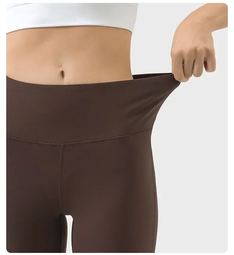 Leggings de yoga taille haute pour femmes, collants de fitness, pantalons de sport, bas de cloche, vêtements de danse, entraînement sportif, citron