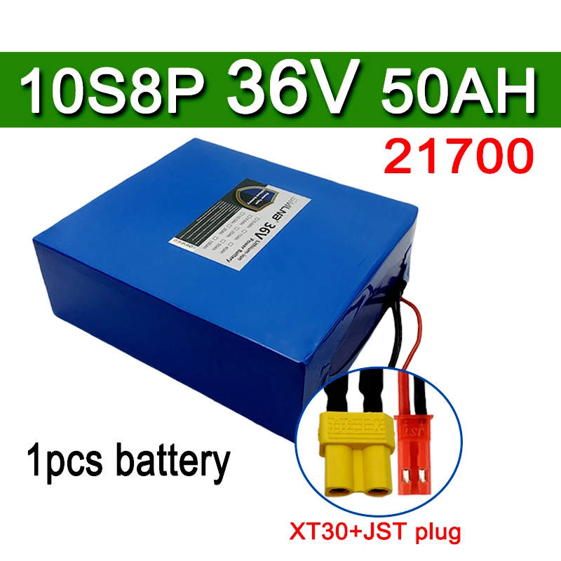 

New 36V 30Ah 10S8P A-class 21700 lithium battery pack, 1500W high-power built-in BMS, suitable for various energy storage backup