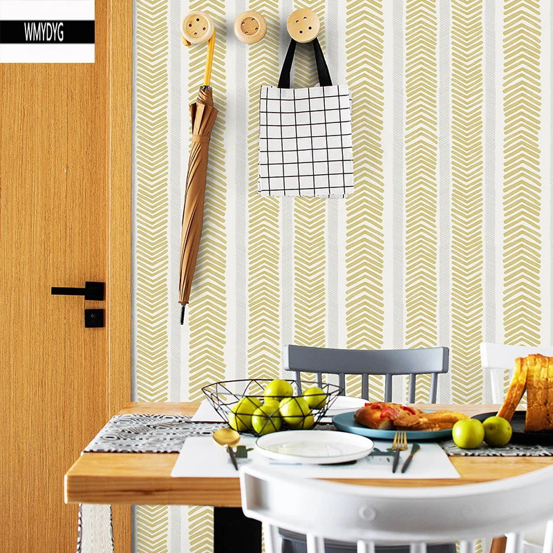 

Modern Stripe Peel and Stick Wallpaper Herringbone Contact Paper Removable Self Adhesive Wallpaper for Bedroom Drawers Decor