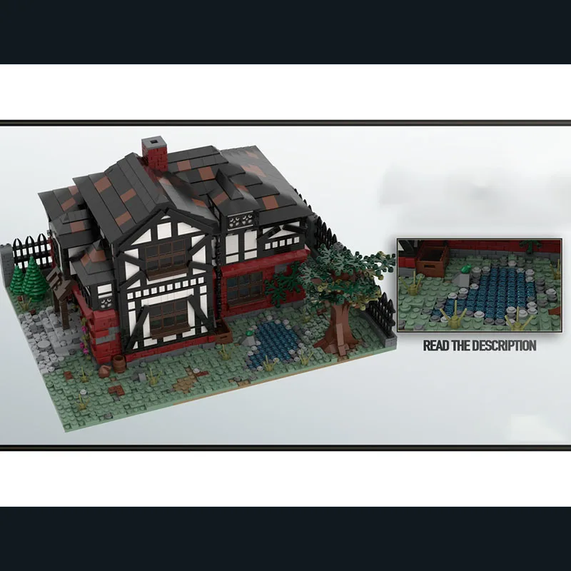 Novos blocos de construção moc, modelos de arquitetura medieval, mobiliário doméstico, brinquedos infantis, presentes, conjunto de montagem diy