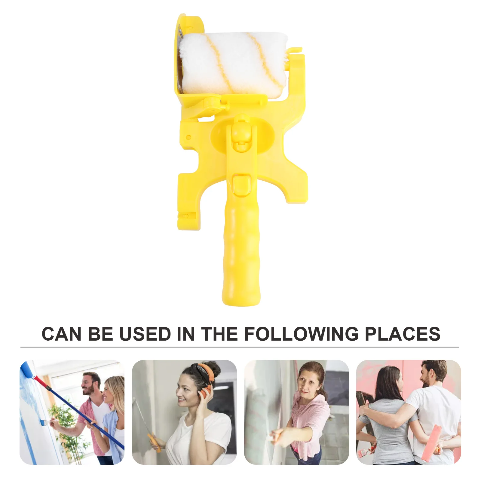 

1pc Paint Roller Brush Fiber Wall Painting Tool Edge Trimmer For Diy Home Renovation Yellow