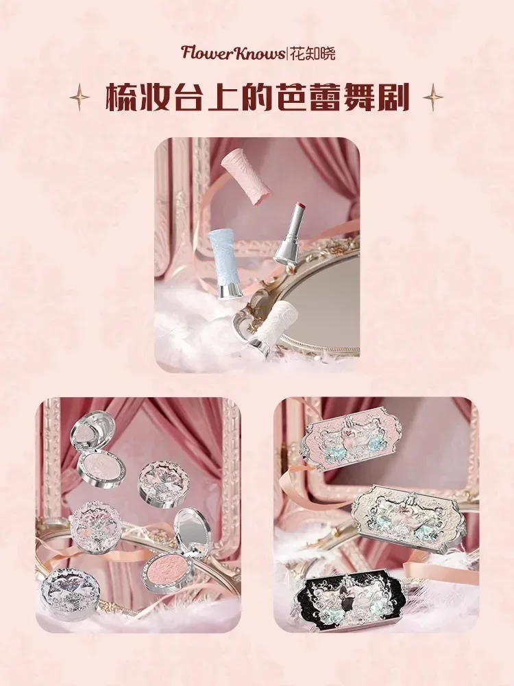 Conjunto original flor sabe maquiagem caixa de presente lábio lama batons iluminador blush sombra rara beleza cosméticos presente para amigo