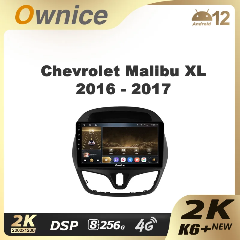 Ownice K6+ 2K for Chevolet Spark Beat Matiz 2016 - 2019 Car Radio Multimedia Video Player Navigation Stereo GPS Android 12 Dvd