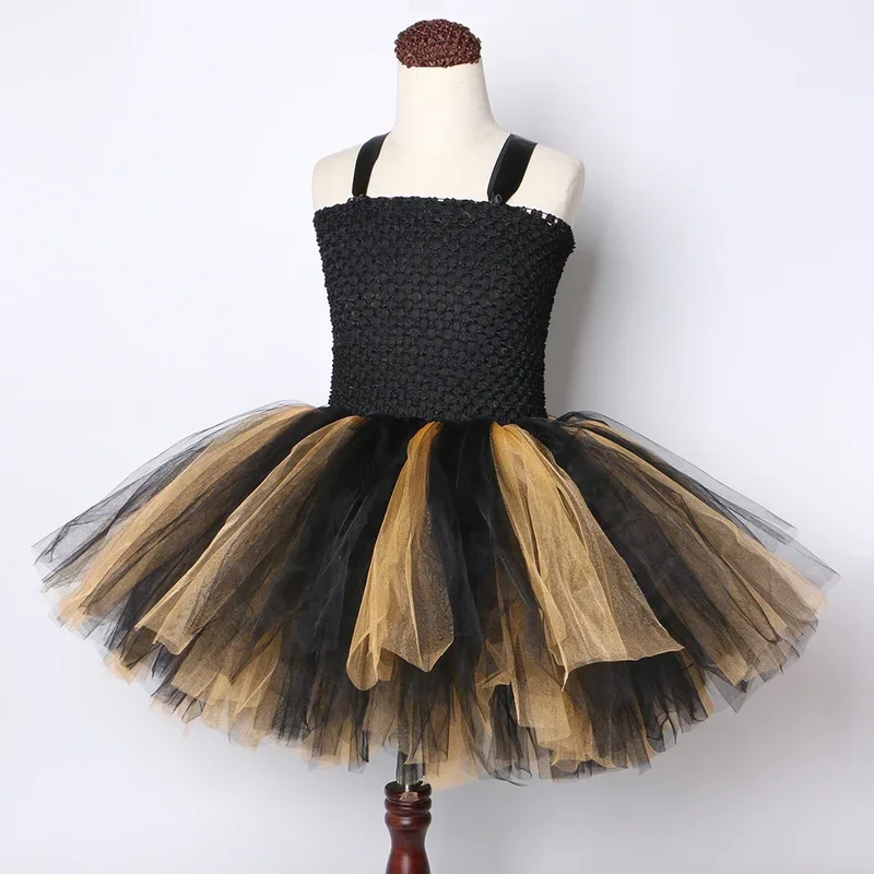 Black gold lol tutu dress girl kids Princess Tutu dresses for girls birthday party Carnival Halloween LOL dolls costume cosplay