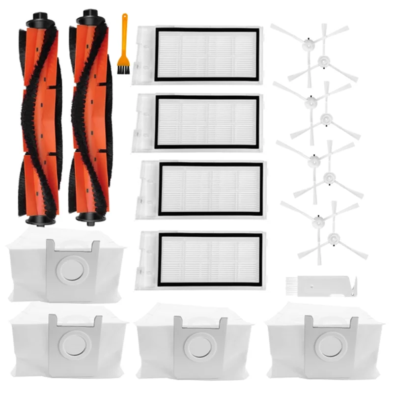 M17K-ملحقات استبدال كيس الغبار للفرشاة الجانبية للفرشاة الرئيسية لـ Xiaomi Roidmi Eve Plus Robot Vacuum Cleaner