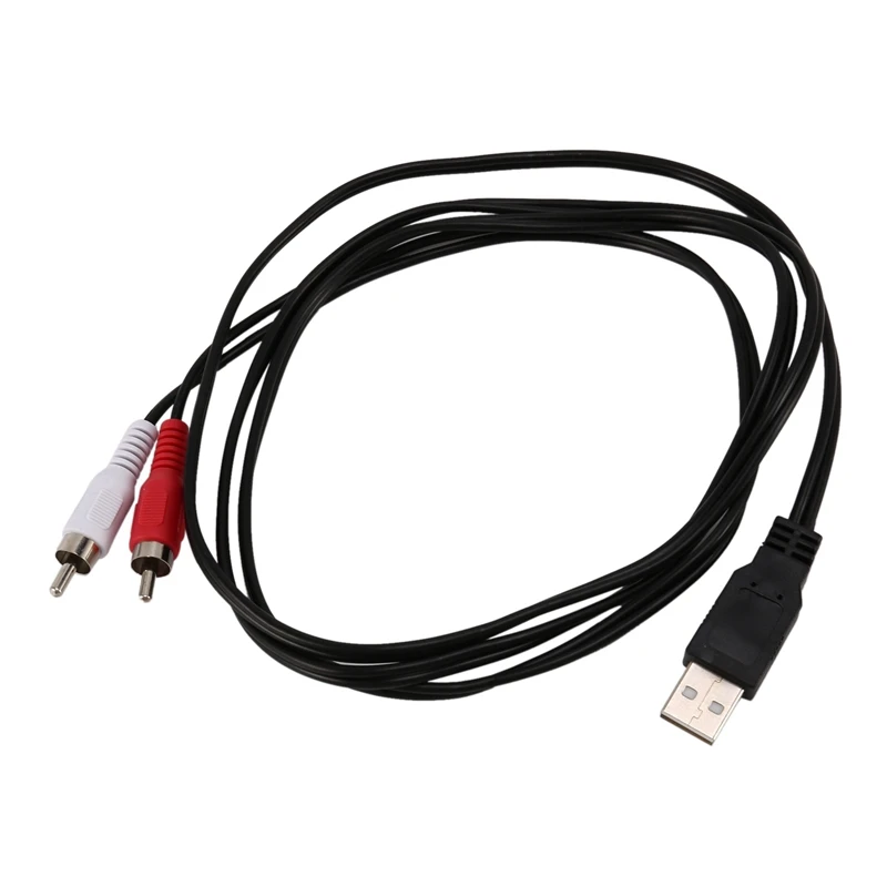 3 قطعة 1.5 متر Usb ذكر إلى 2X Rca فونو ذكر Av كابل الرصاص Pc Tv Aux محول الصوت والفيديو حار!